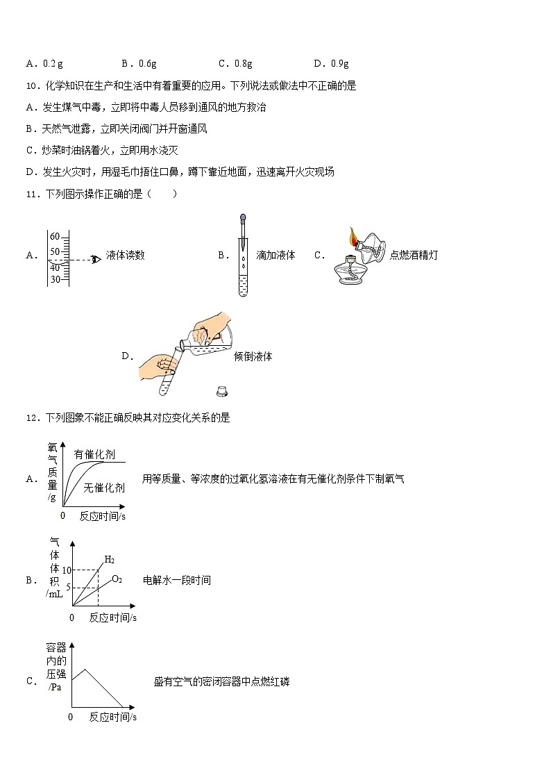 2023-2024学年湖北省通城市隽水镇南门中学化学九上期末质量跟踪监视试题含答案第3页
