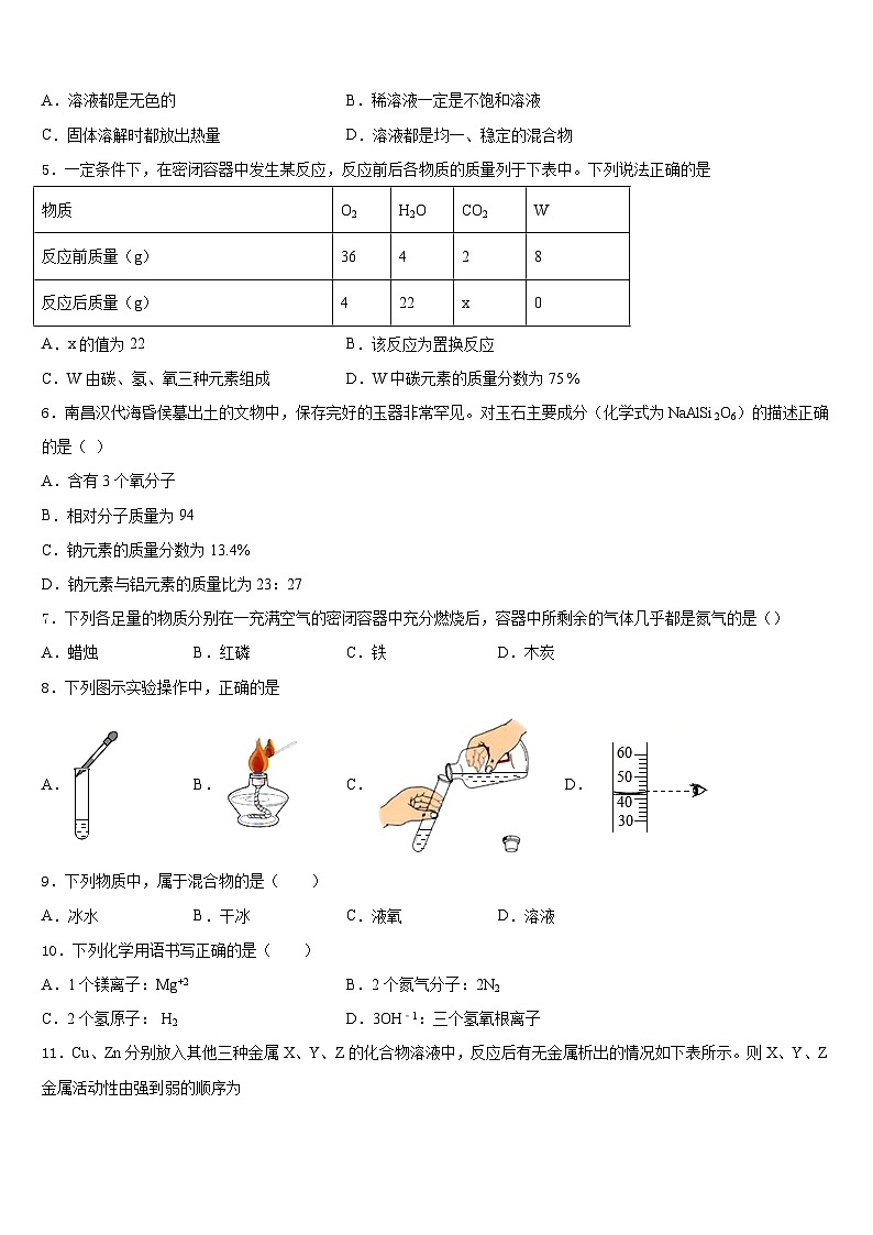 2023-2024学年湖北省武汉东湖高新区化学九上期末质量跟踪监视试题含答案02
