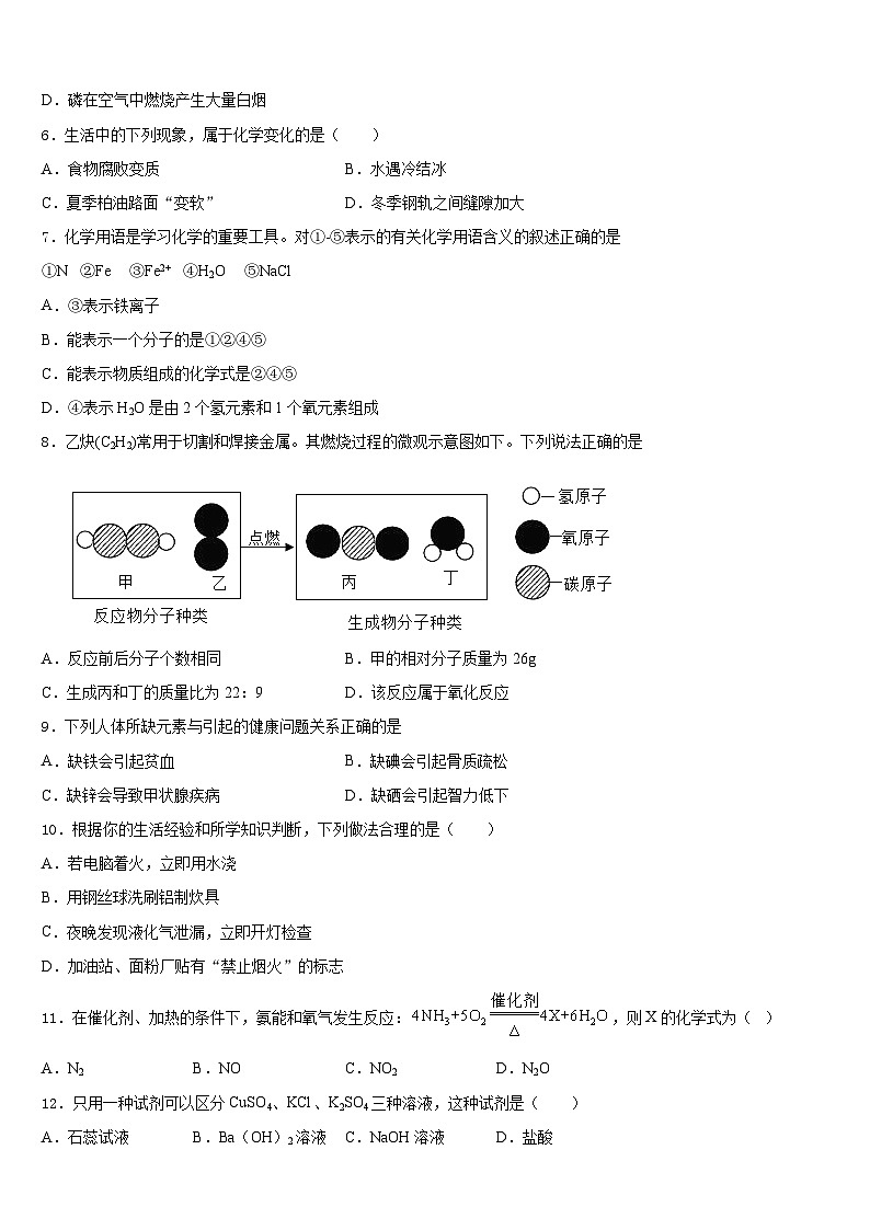 2023-2024学年湖北省武汉二十四中学九上化学期末经典模拟试题含答案第2页
