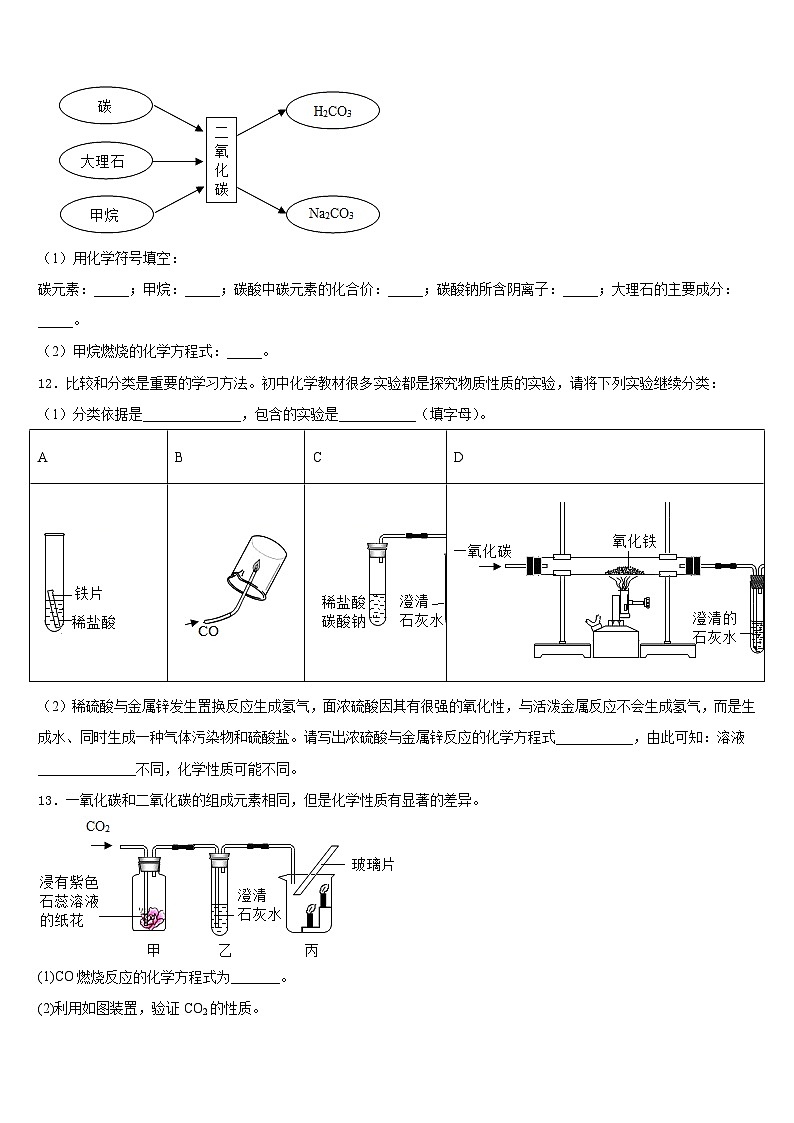 2023-2024学年湖北省黄石十四中学九上化学期末质量跟踪监视试题含答案03
