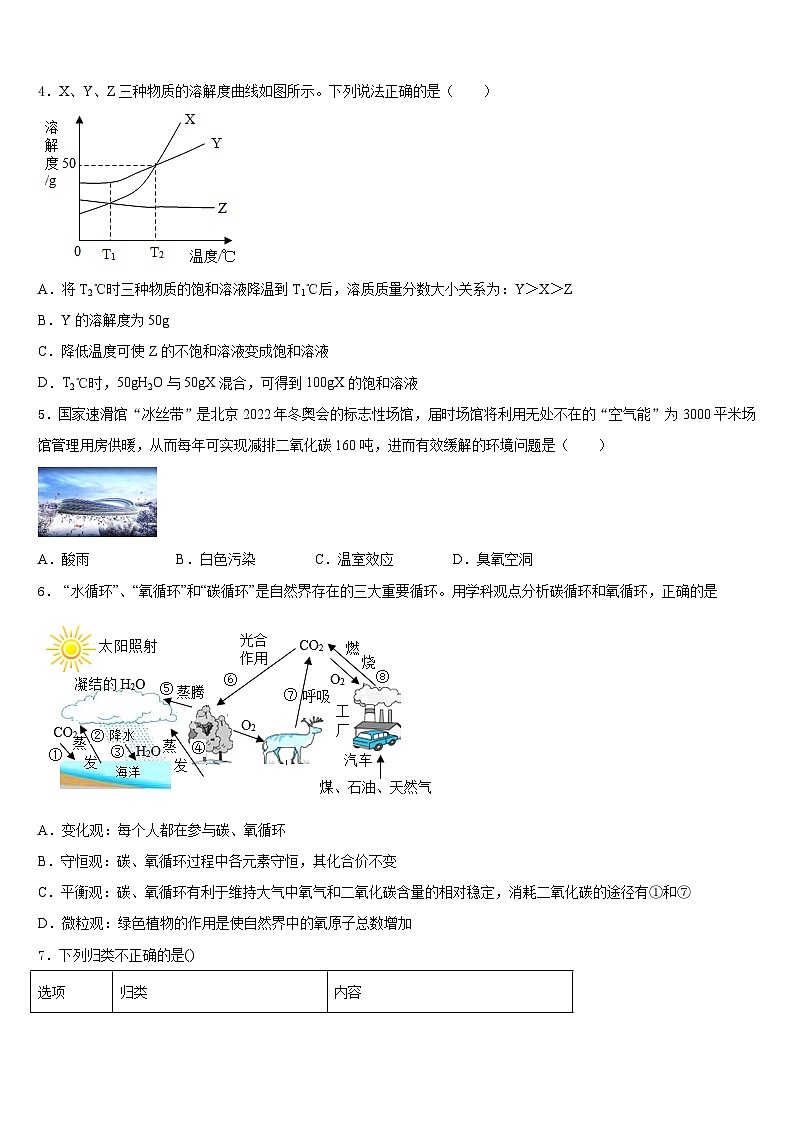 2023-2024学年湖北襄阳市第二十六中学化学九年级第一学期期末监测试题含答案第2页