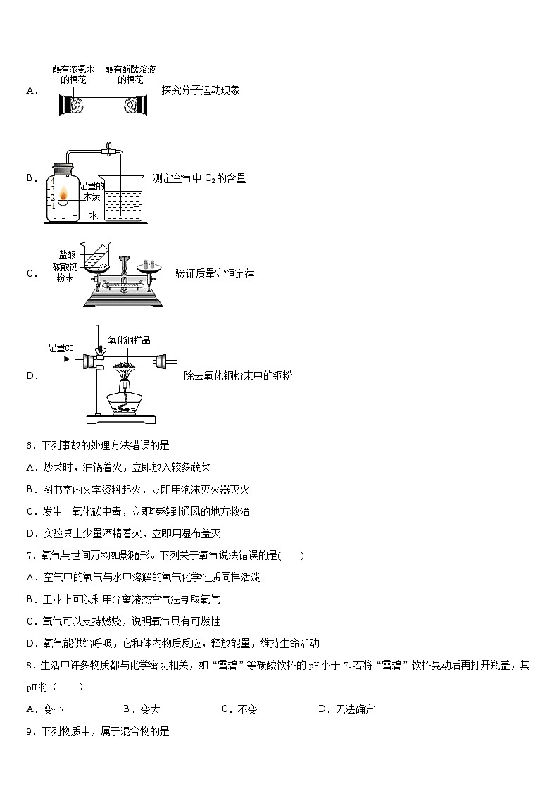 2023-2024学年湖南省常德市芷兰实验学校化学九年级第一学期期末联考试题含答案02
