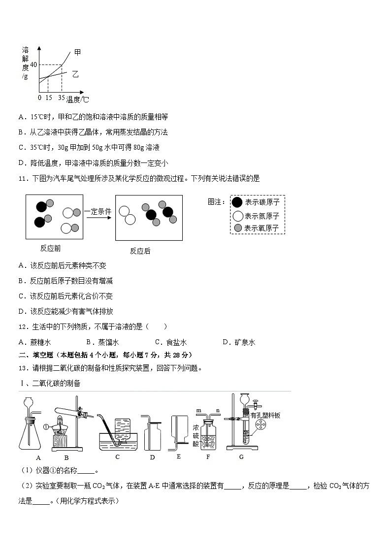 2023-2024学年湖南省湘西九上化学期末统考模拟试题含答案第3页