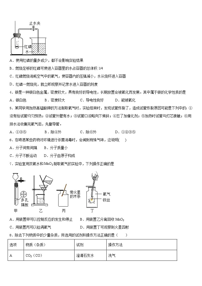 2023-2024学年湖南省永州市蓝山县九上化学期末学业质量监测试题含答案第2页