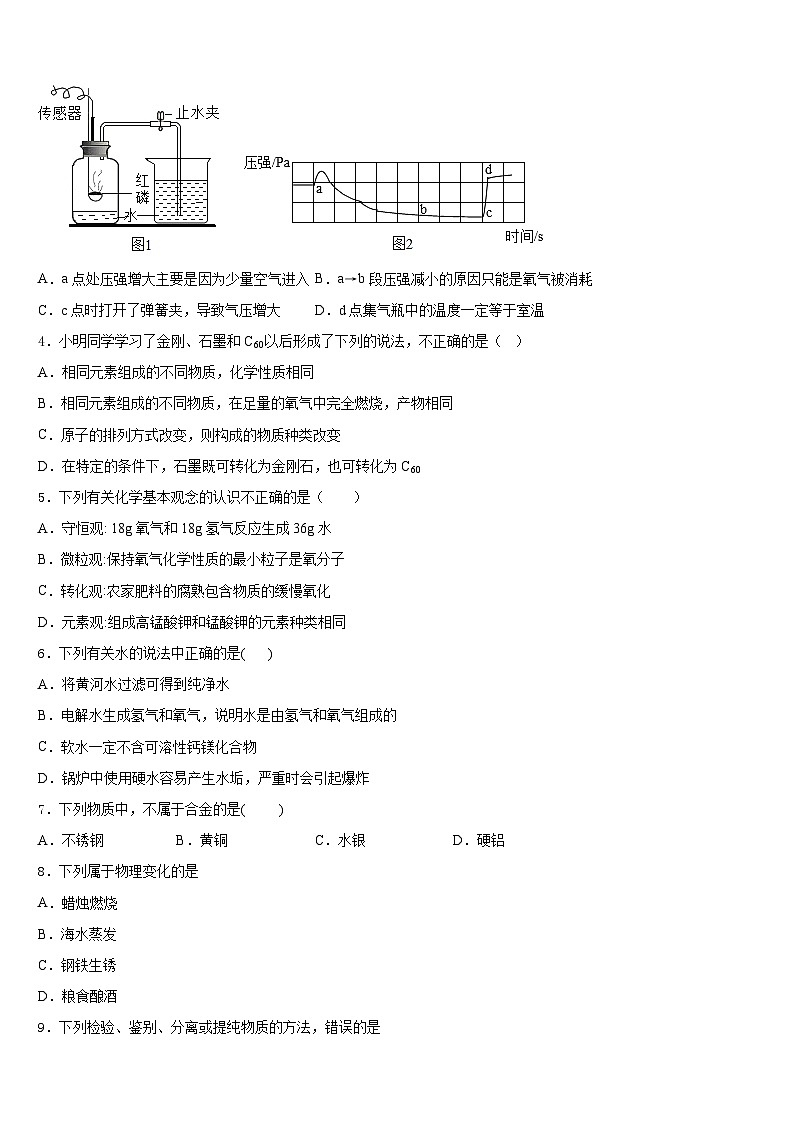 2023-2024学年湖南省益阳市赫山区化学九上期末预测试题含答案02