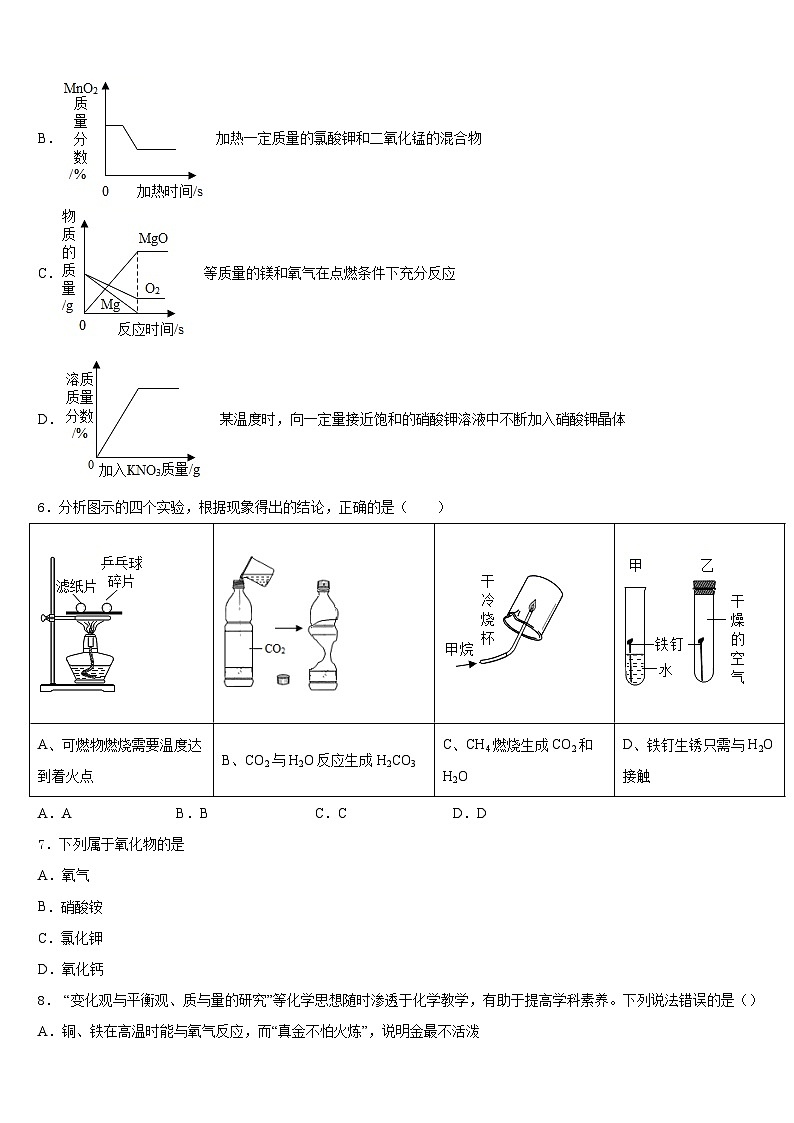 2023-2024学年湖南省长沙市长郡教育集团九年级化学第一学期期末达标检测模拟试题含答案第2页