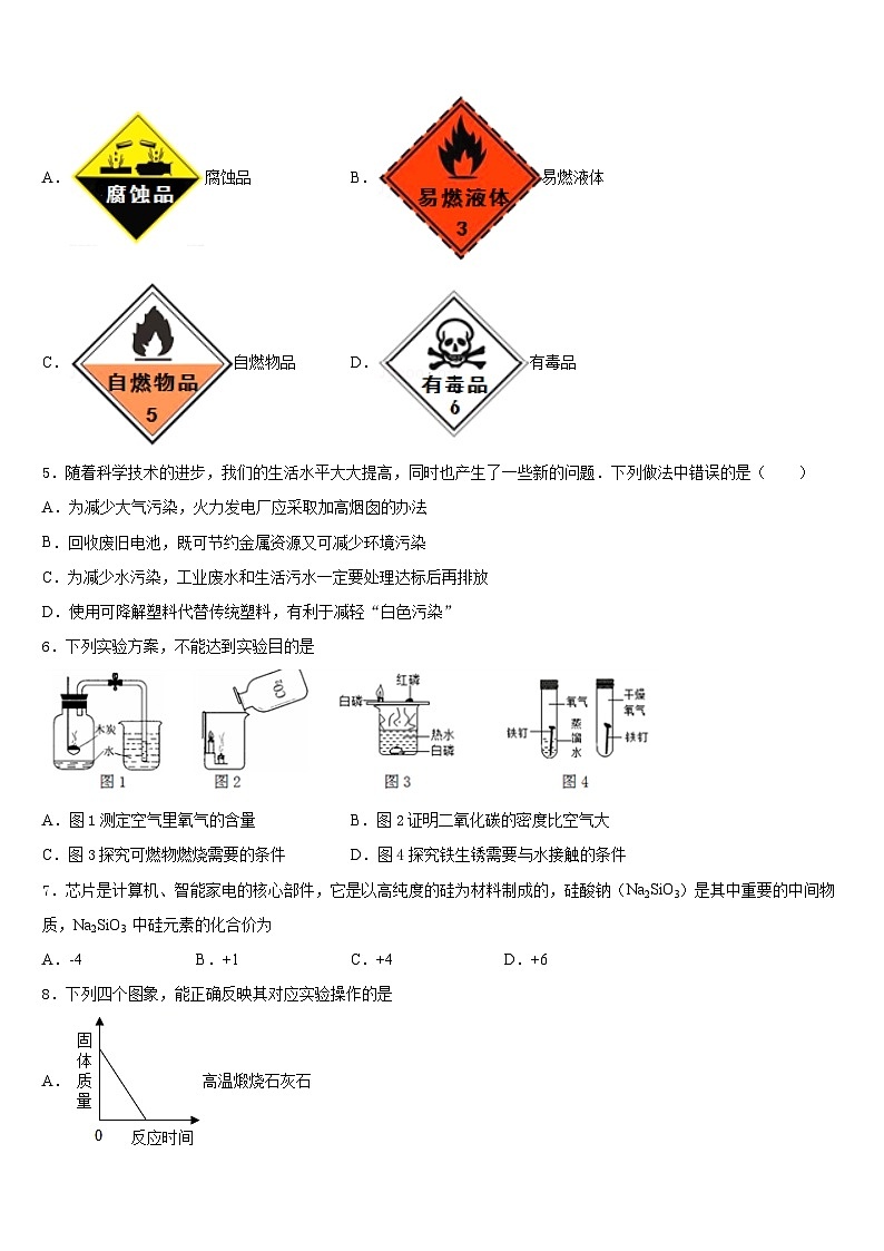 2023-2024学年甘肃省兰州市名校化学九年级第一学期期末经典试题含答案02