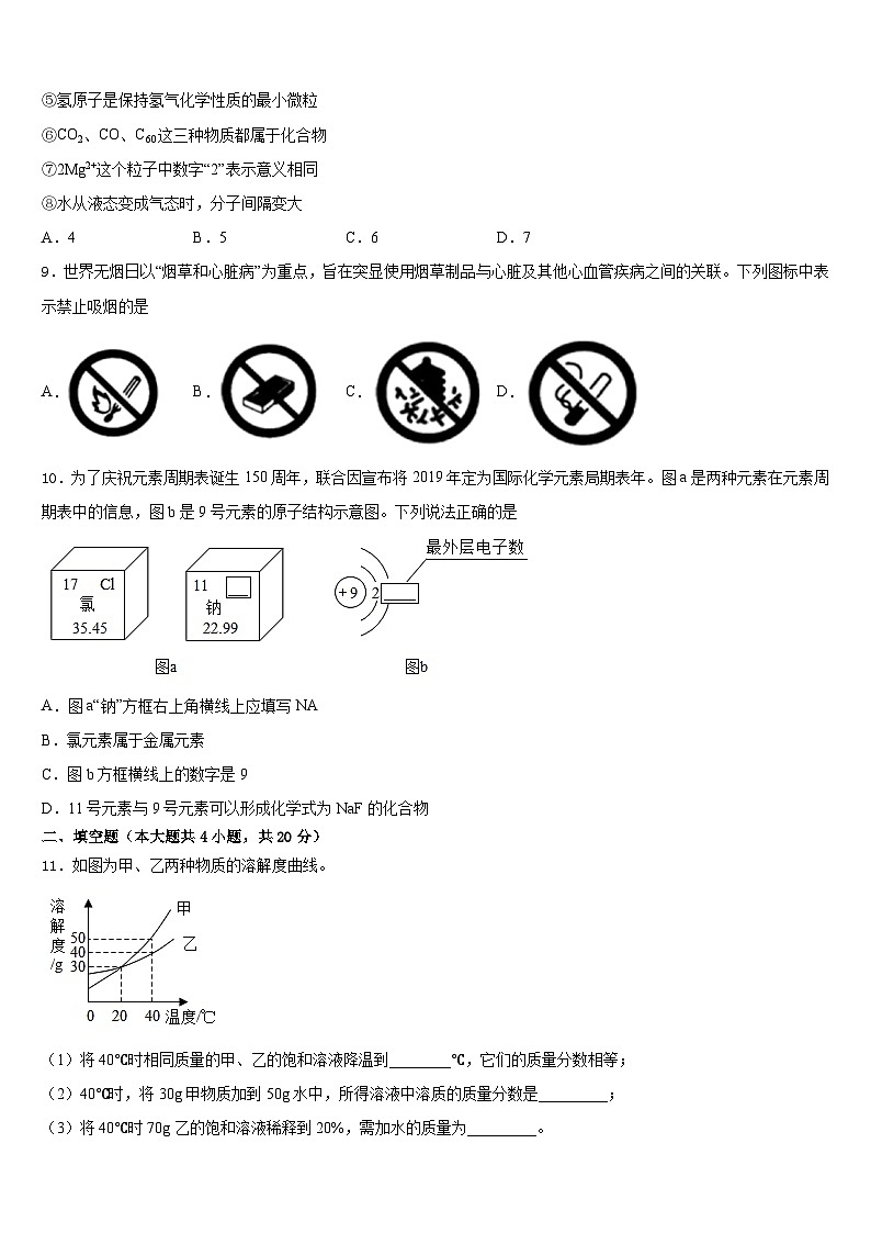 2023-2024学年甘肃张掖甘州中学化学九年级第一学期期末统考试题含答案第3页