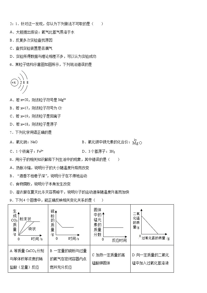 2023-2024学年甘肃省天水市名校化学九上期末统考试题含答案第3页