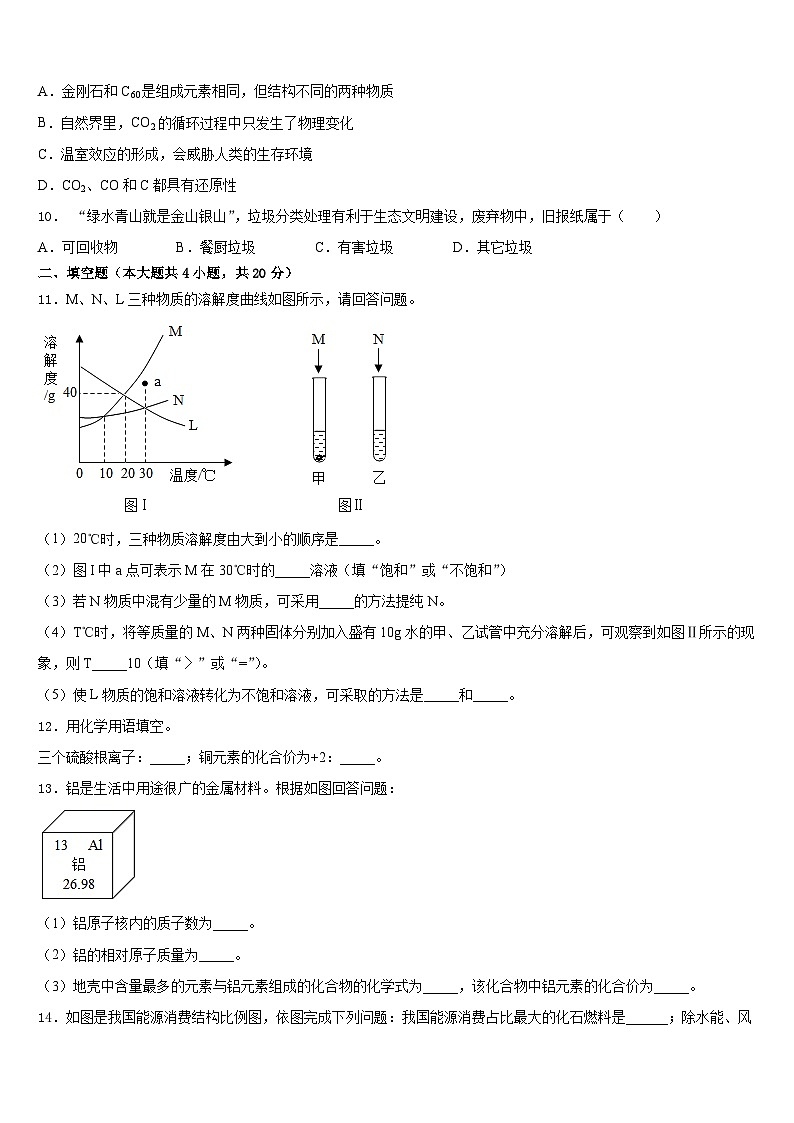 2023-2024学年漳州市重点中学九上化学期末学业质量监测模拟试题含答案03