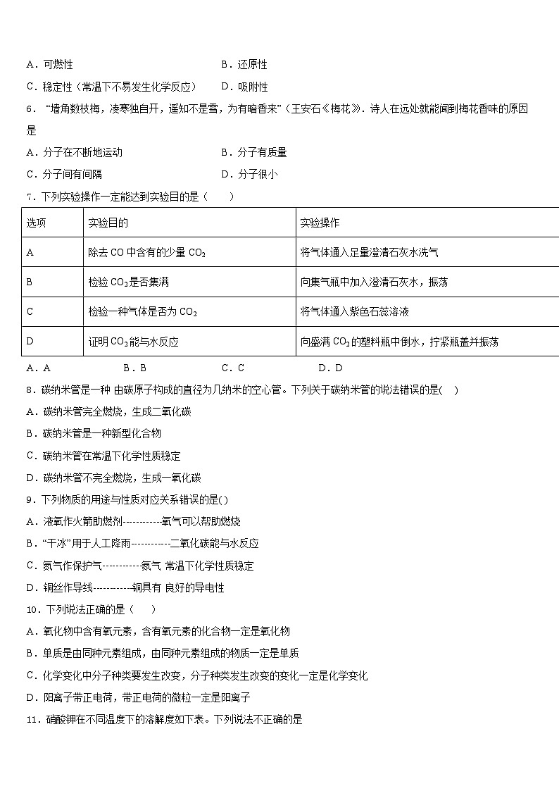 2023-2024学年玉树市重点中学九上化学期末达标检测模拟试题含答案第2页