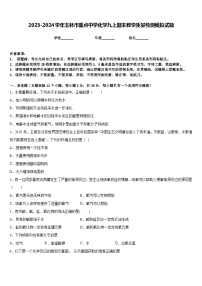 2023-2024学年玉林市重点中学化学九上期末教学质量检测模拟试题含答案