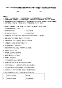 2023-2024学年甘肃省永昌县九年级化学第一学期期末学业质量监测模拟试题含答案