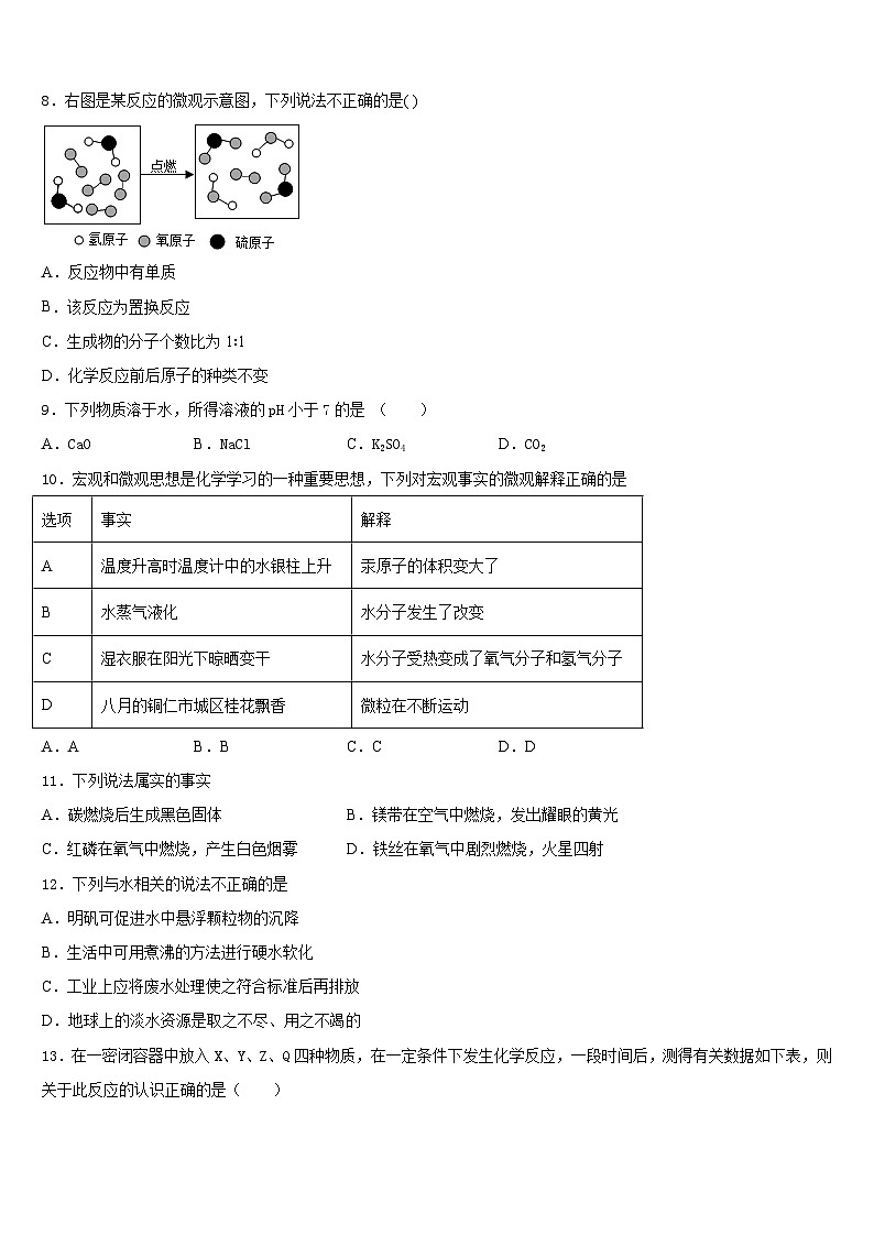 2023-2024学年甘肃省榆中学县化学九上期末统考试题含答案第3页