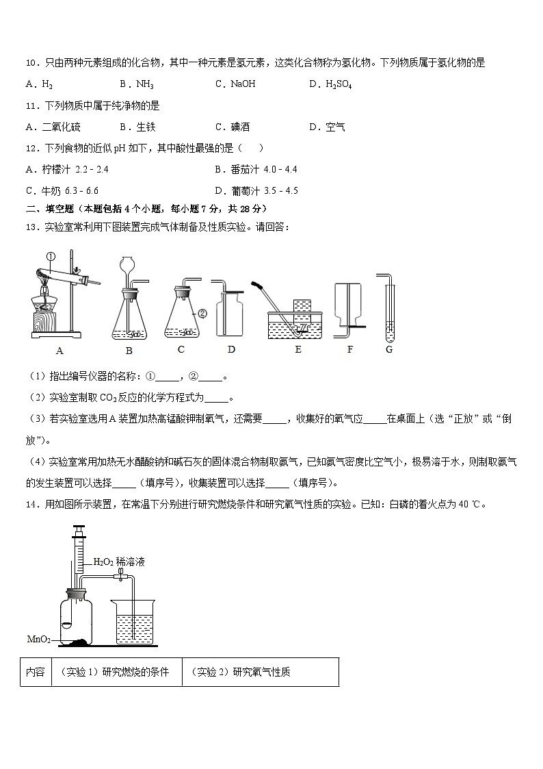 2023-2024学年福建省福州市福清市九年级化学第一学期期末监测模拟试题含答案第3页