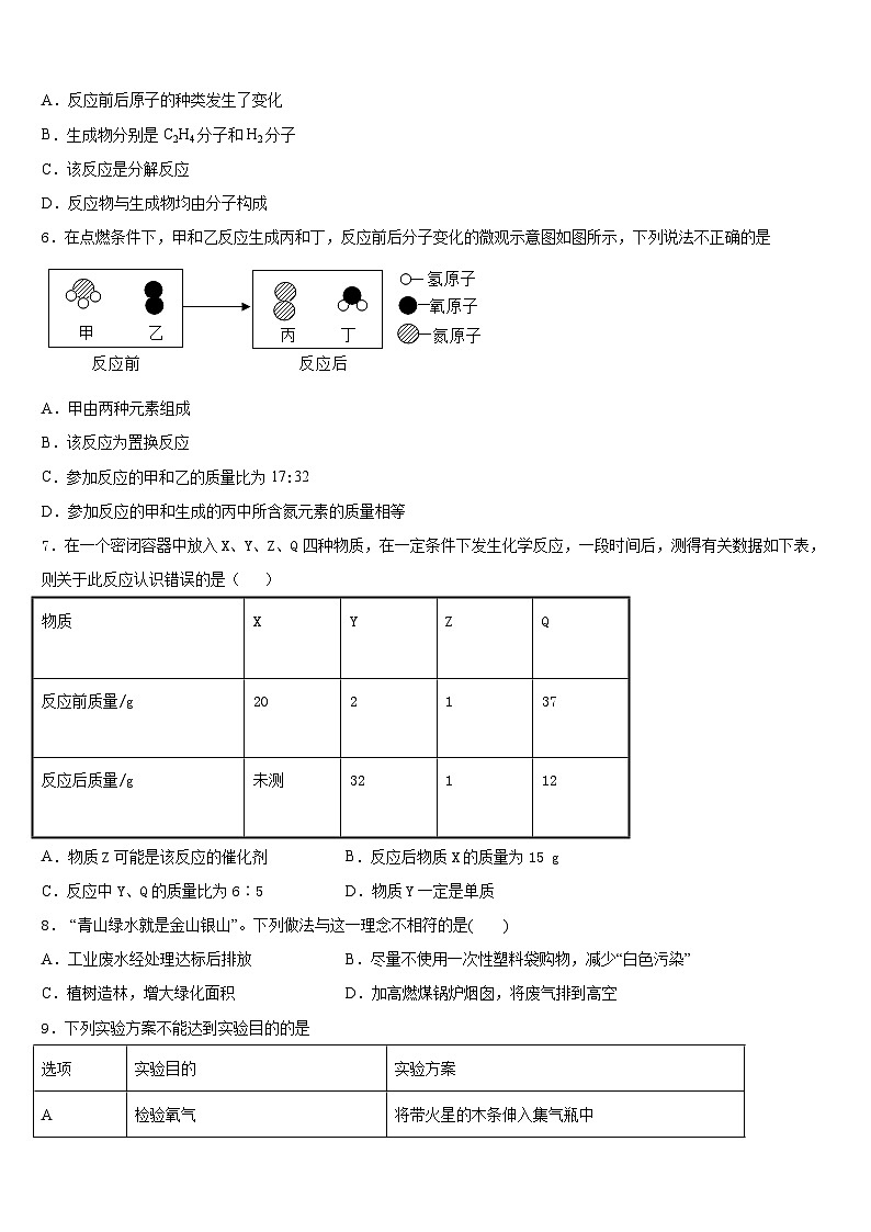 2023-2024学年福建省建瓯市第二中学化学九年级第一学期期末质量跟踪监视模拟试题含答案第2页
