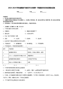 2023-2024学年福建省宁德化学九年级第一学期期末综合测试模拟试题含答案