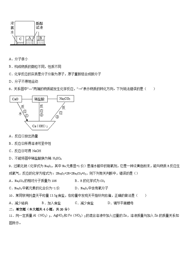 2023-2024学年福建省泉州市泉州聚龙外国语学校化学九年级第一学期期末达标测试试题含答案第3页
