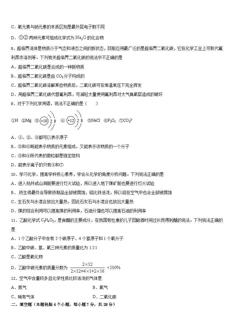 2023-2024学年福建省寿宁县化学九上期末质量跟踪监视模拟试题含答案第3页