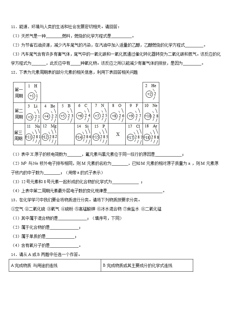 2023-2024学年福建省龙岩市永定县化学九上期末质量跟踪监视试题含答案第3页