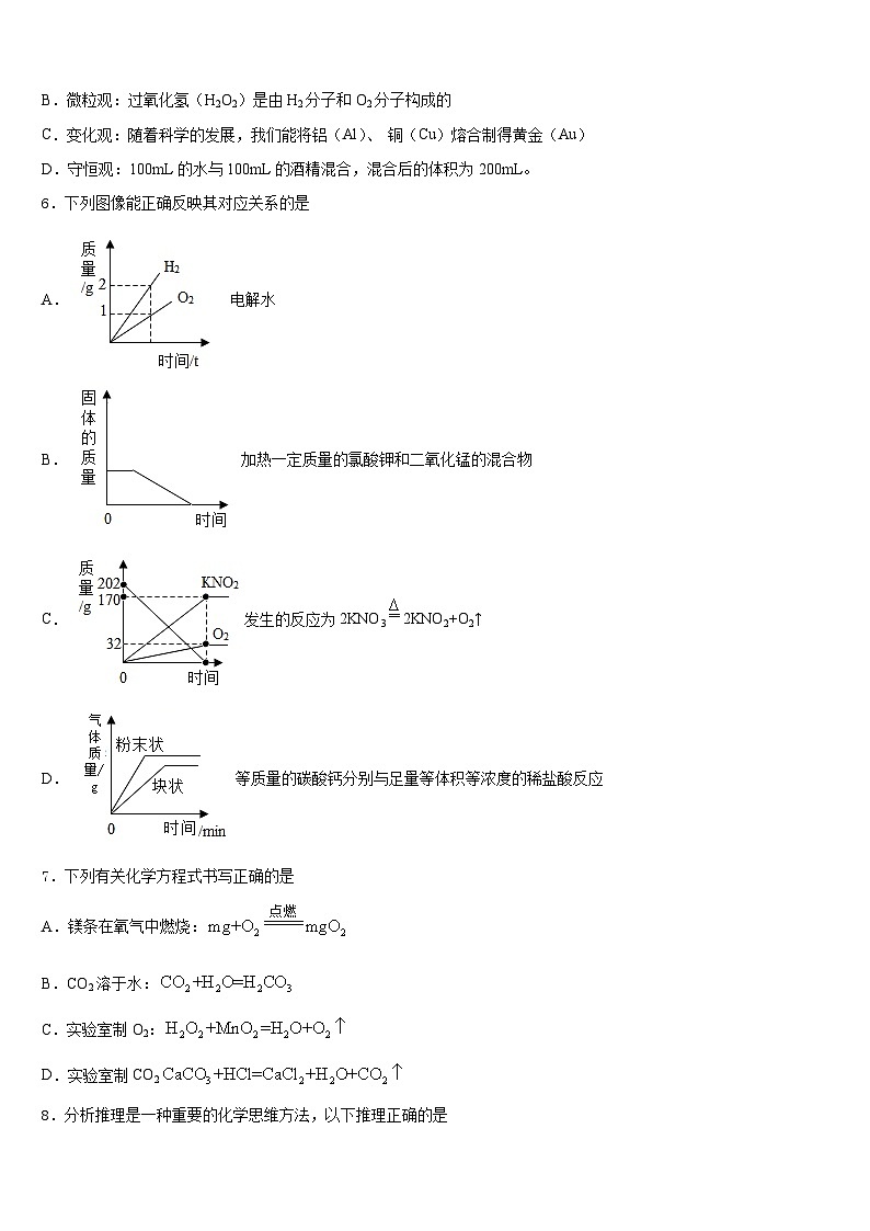 2023-2024学年福建省莆田市第二十五中学九上化学期末统考模拟试题含答案第2页