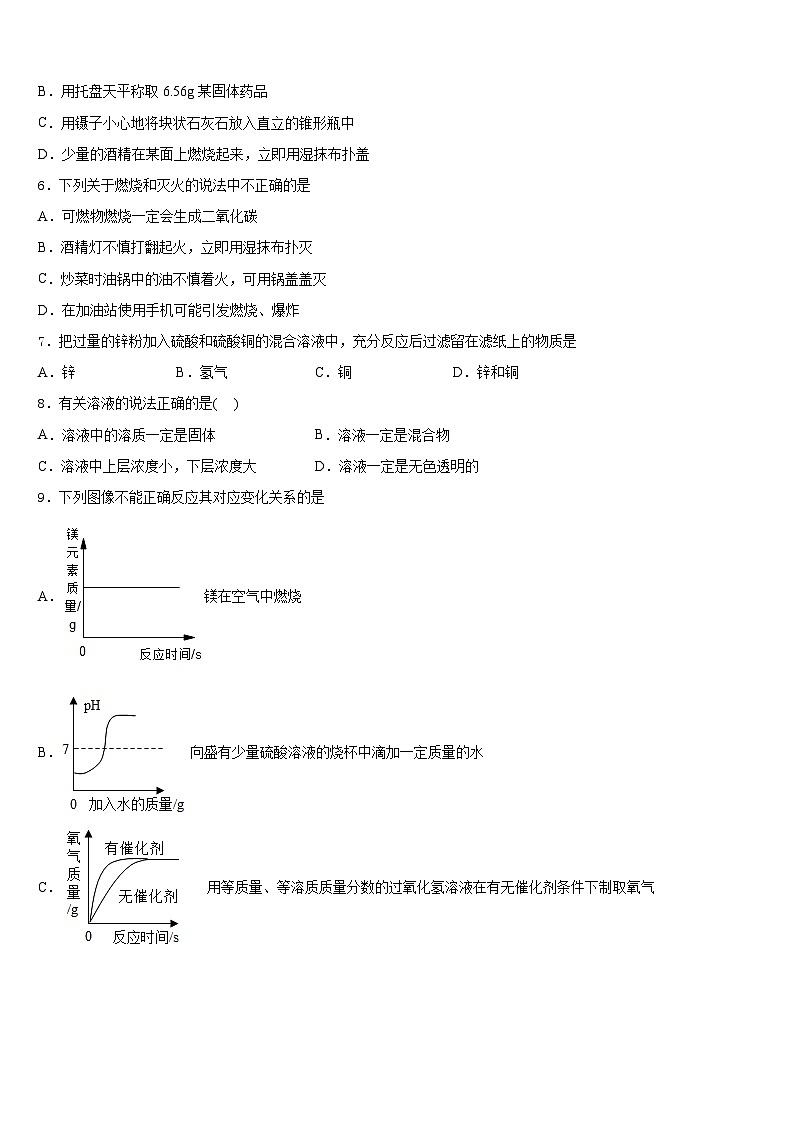 2023-2024学年西安市重点中学九年级化学第一学期期末综合测试模拟试题含答案第2页