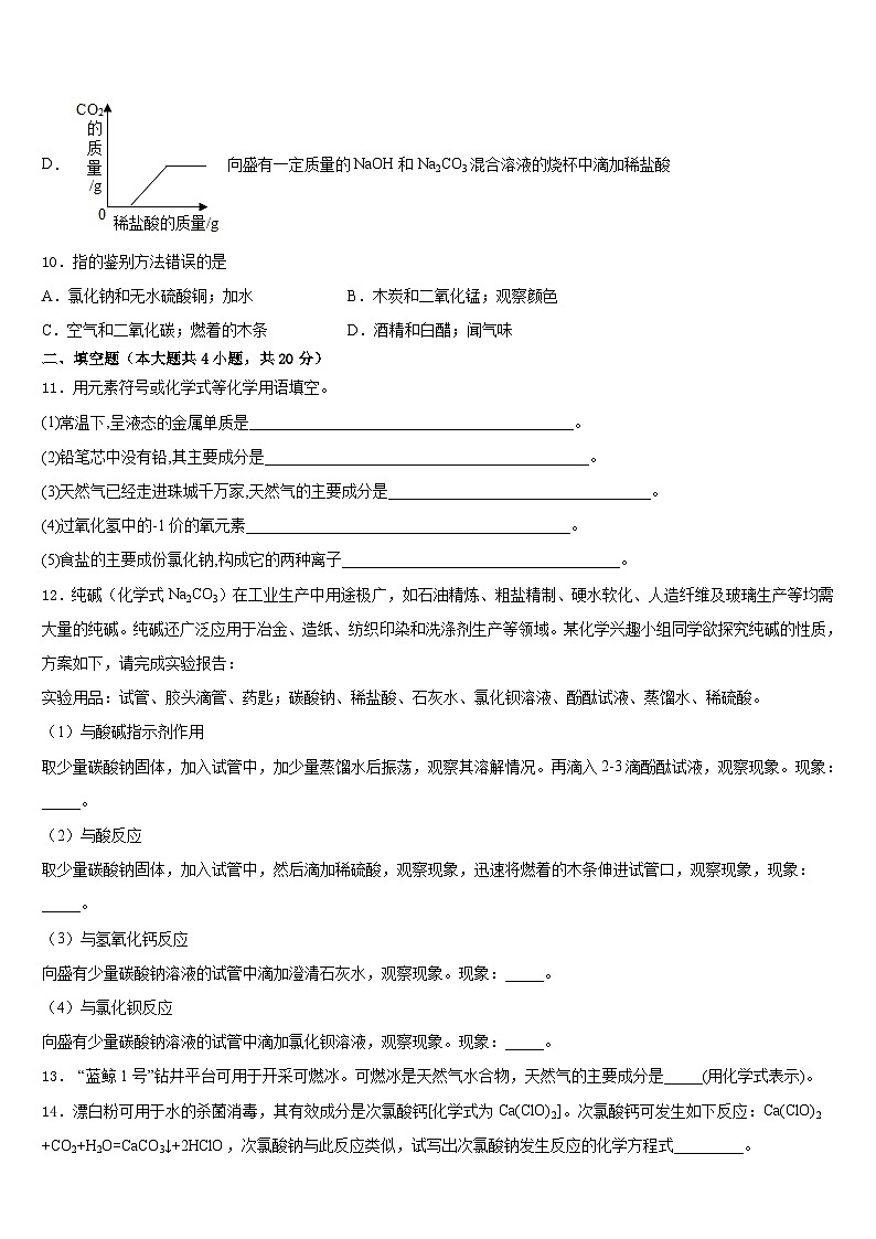 2023-2024学年西安市重点中学九年级化学第一学期期末综合测试模拟试题含答案第3页