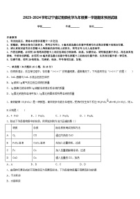 2023-2024学年辽宁省辽阳县化学九年级第一学期期末预测试题含答案