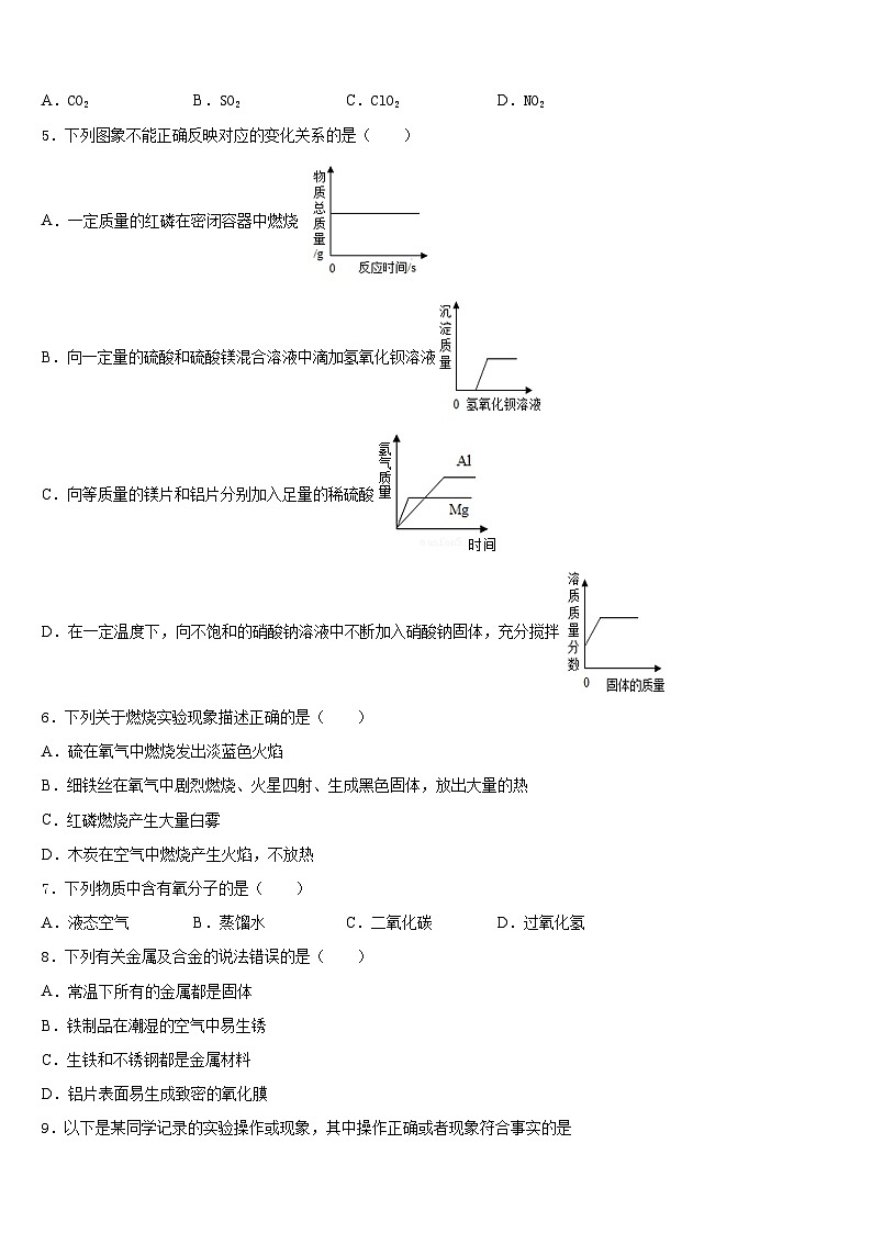 2023-2024学年辽宁省盘锦市双台子区第四中学化学九年级第一学期期末质量检测试题含答案第2页