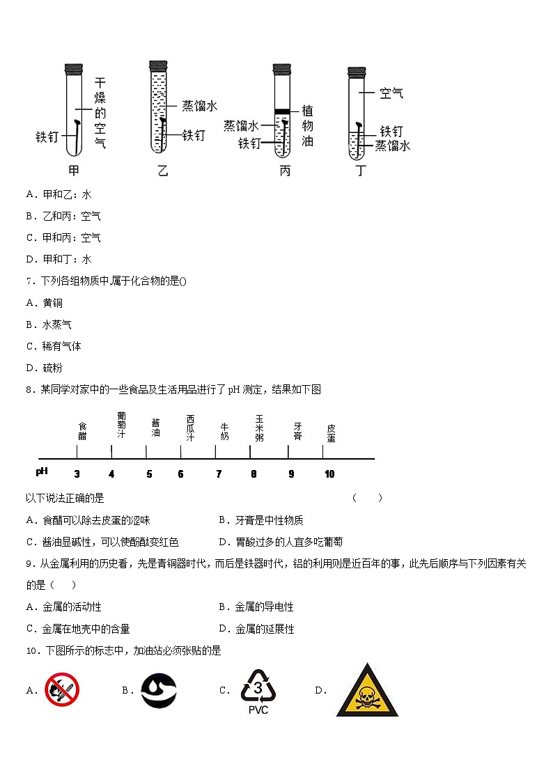 2023-2024学年辽阳市重点中学化学九年级第一学期期末调研模拟试题含答案03