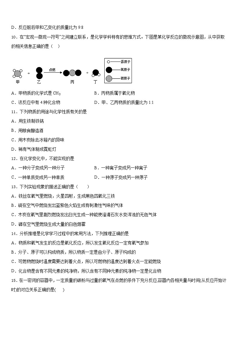 2023-2024学年长治市重点中学化学九年级第一学期期末质量检测模拟试题含答案第3页