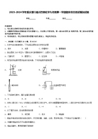 2023-2024学年重庆綦江南川巴县化学九年级第一学期期末综合测试模拟试题含答案