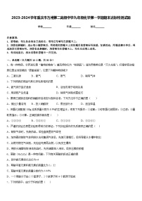 2023-2024学年重庆市万州第二高级中学九年级化学第一学期期末达标检测试题含答案