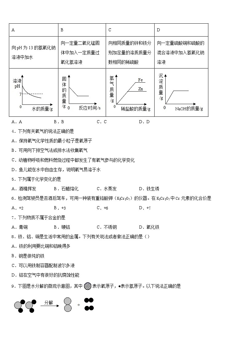 2023-2024学年黑龙江省哈尔滨市平房区九年级化学第一学期期末达标检测试题含答案第2页