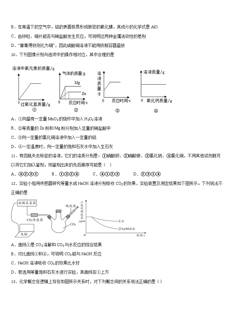 2023-2024学年青海省西宁市大通回族土族自治县化学九年级第一学期期末检测模拟试题含答案第3页