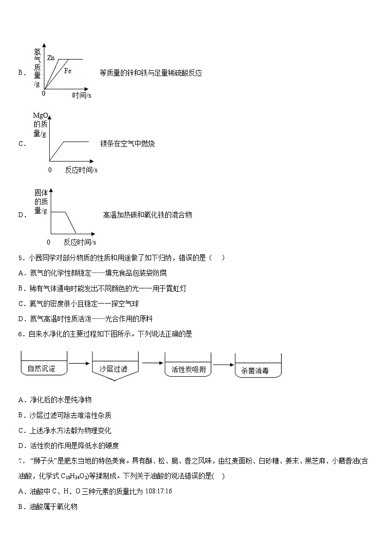 2023-2024学年黑龙江省牡丹江市名校化学九年级第一学期期末考试试题含答案第2页