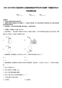 2023-2024学年江苏省苏州市工业园区星海实验中学化学九年级第一学期期末学业水平测试模拟试题含答案