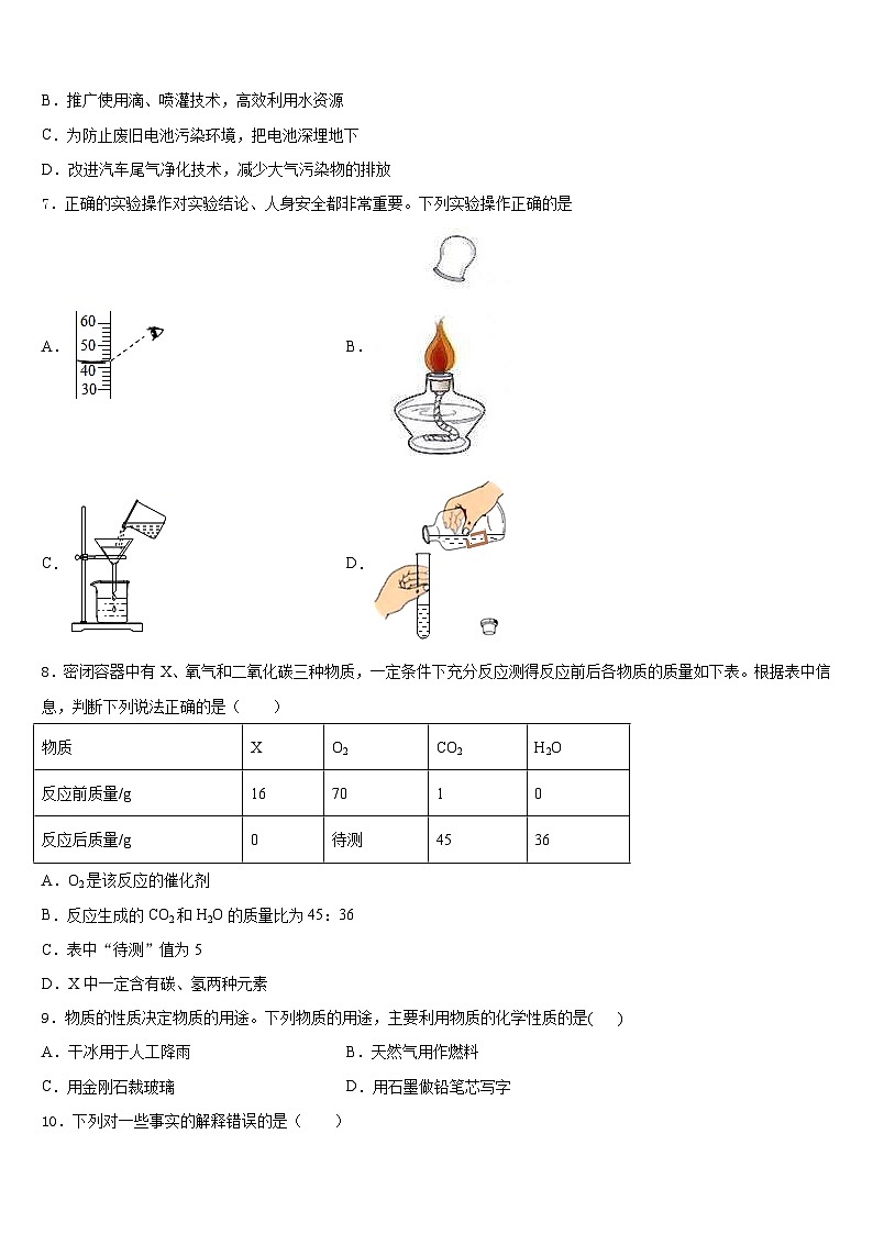 2023-2024学年江苏省盐城市獐沟中学九上化学期末学业水平测试试题含答案第2页