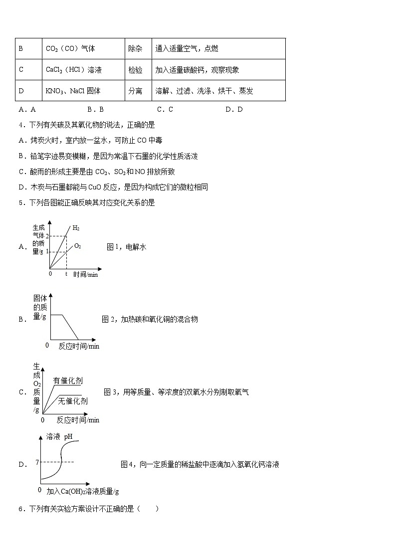 内蒙古乌兰察布市名校2023-2024学年九年级化学第一学期期末调研模拟试题含答案02