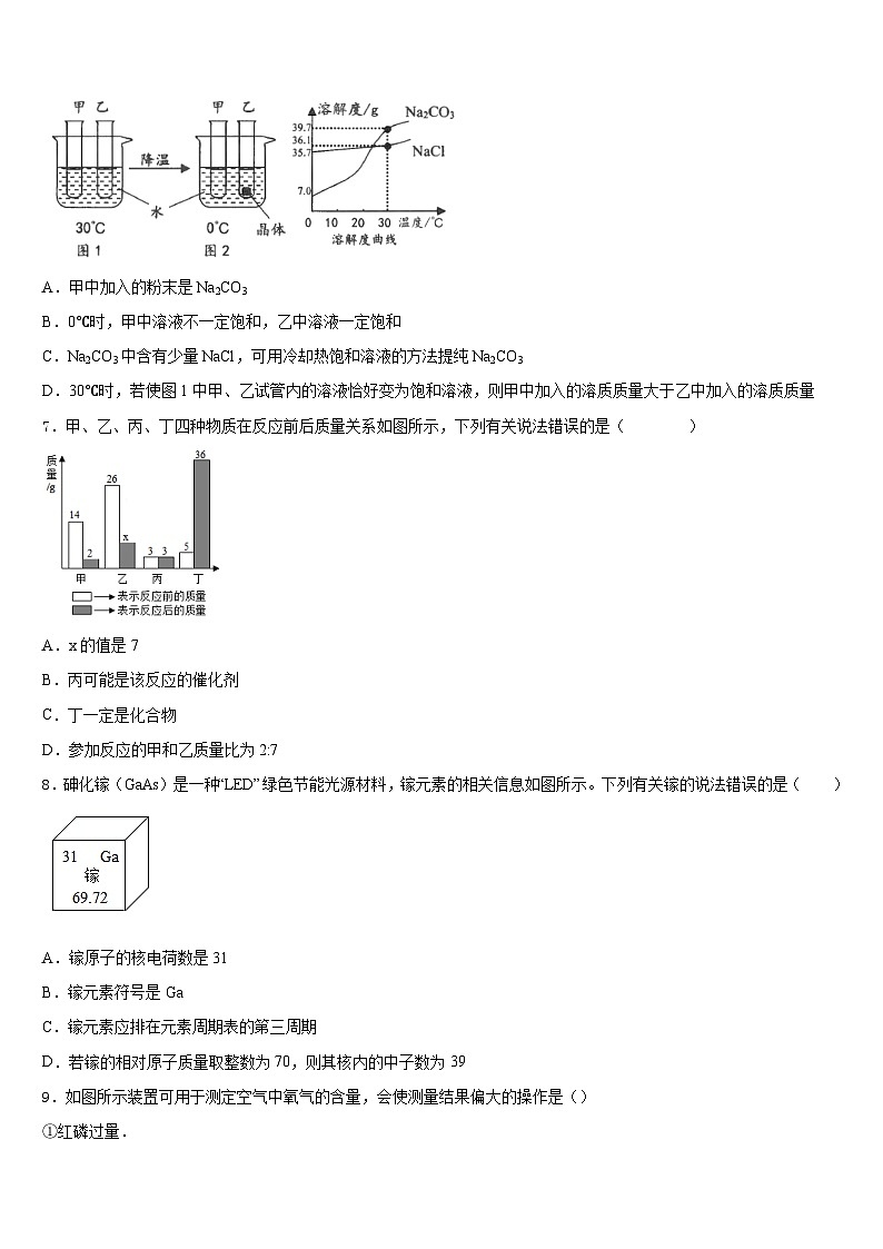 云南省昆明市长城中学2023-2024学年化学九上期末复习检测试题含答案第2页