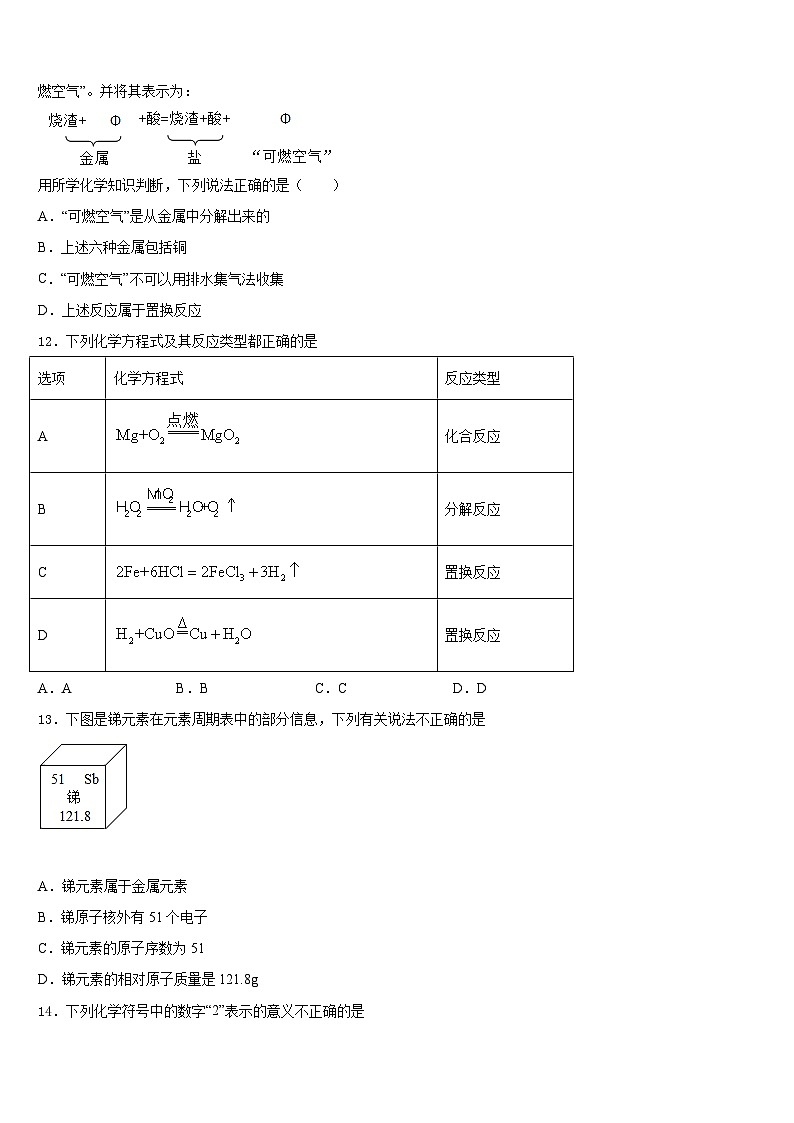 云南省普洱市名校2023-2024学年化学九上期末学业质量监测试题含答案第3页