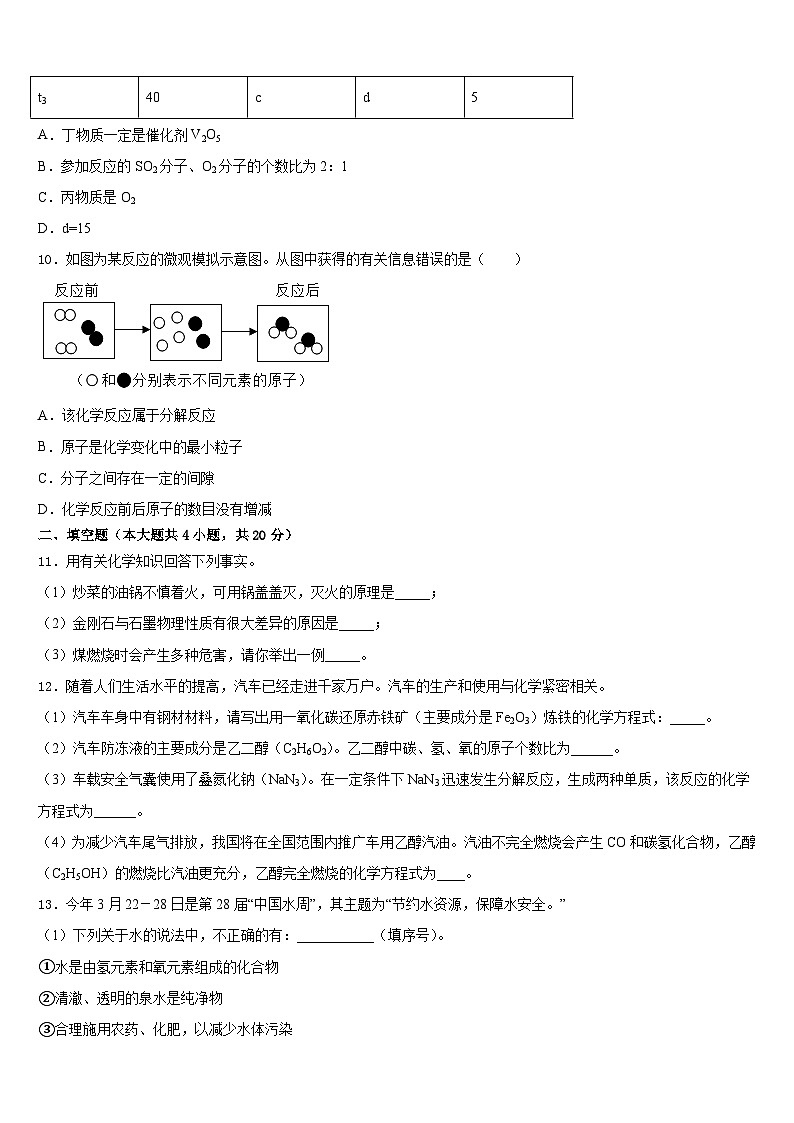 云南省曲靖市名校2023-2024学年九年级化学第一学期期末学业质量监测试题含答案第3页