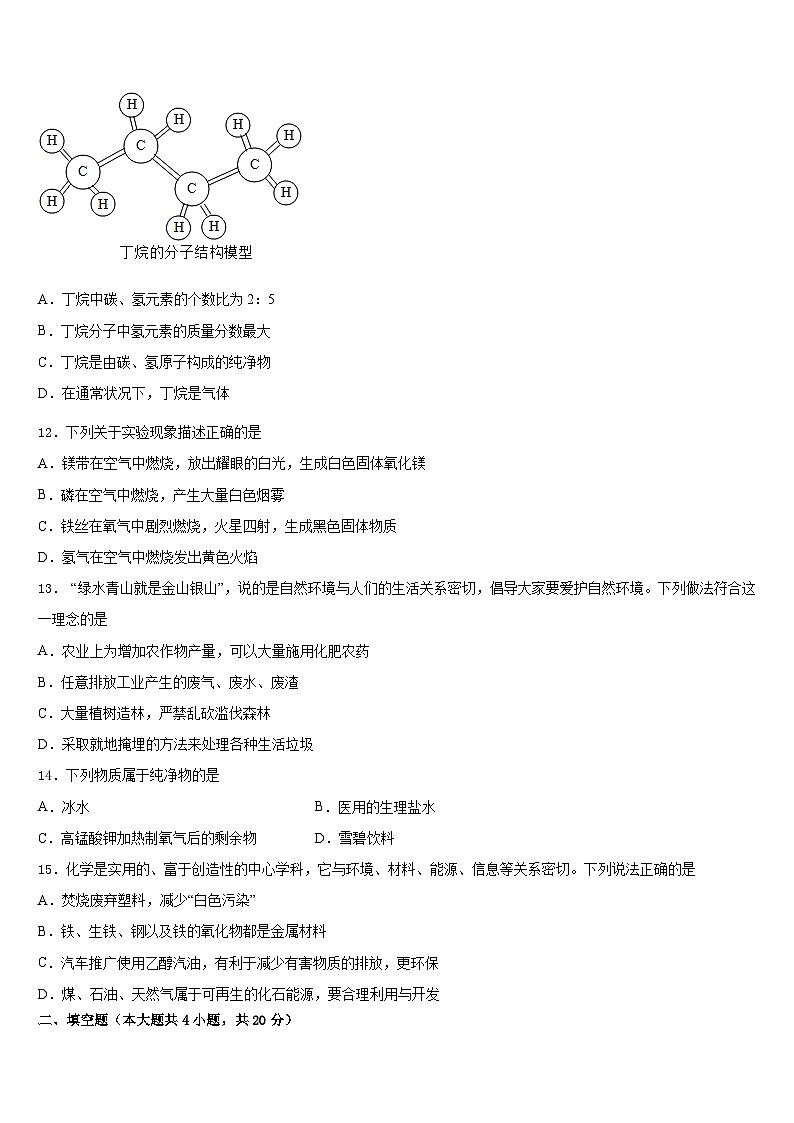 北京朝阳区2023-2024学年化学九年级第一学期期末检测试题含答案第3页