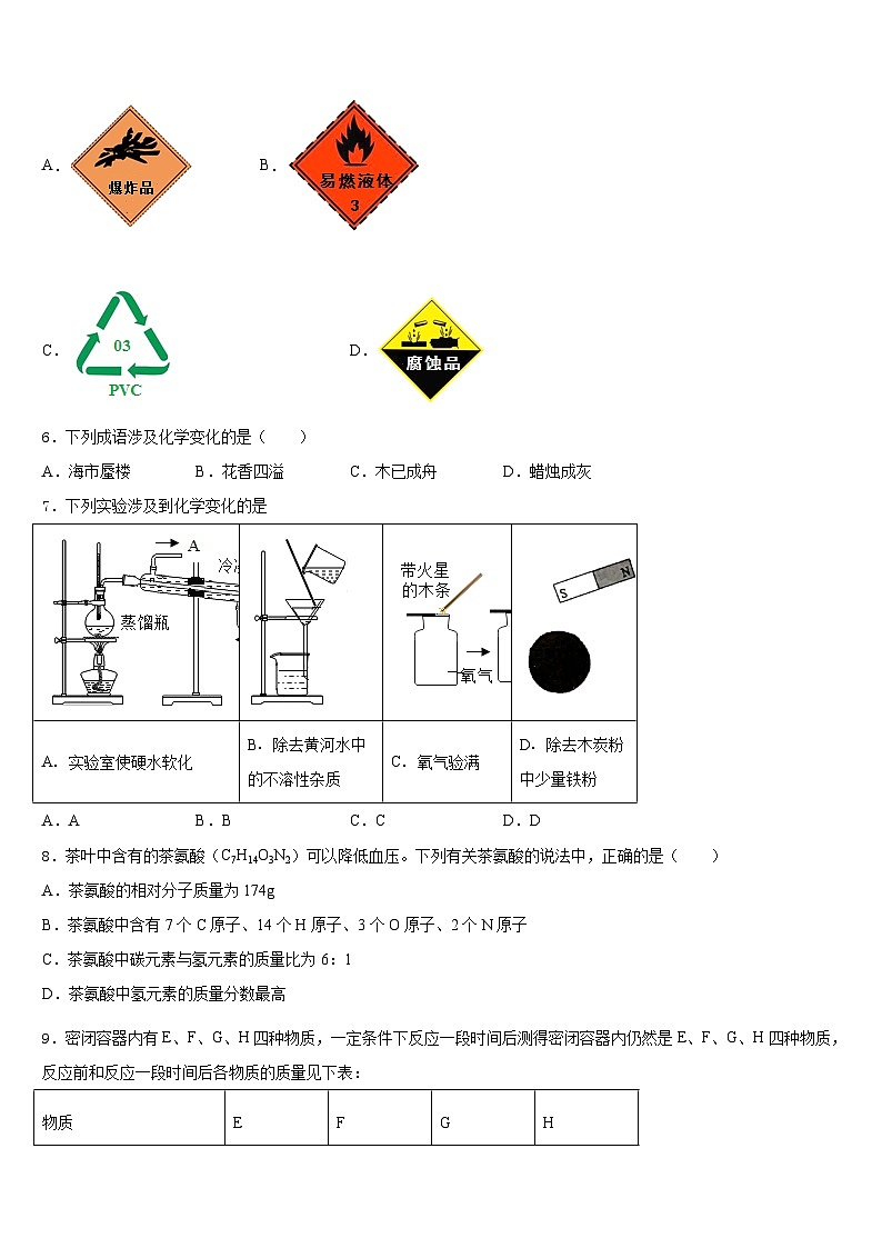 北京市海淀区101中学2023-2024学年化学九年级第一学期期末学业质量监测模拟试题含答案第2页