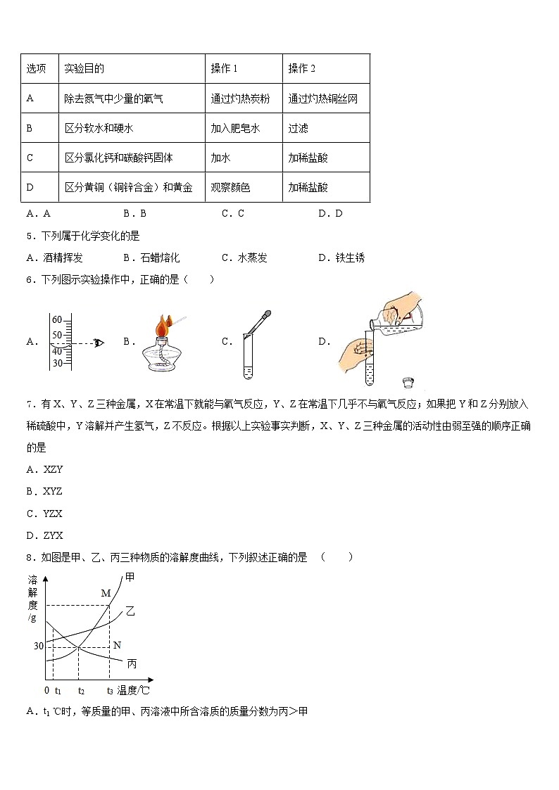北京市海淀区中学国人民大附属中学2023-2024学年化学九上期末达标测试试题含答案第2页