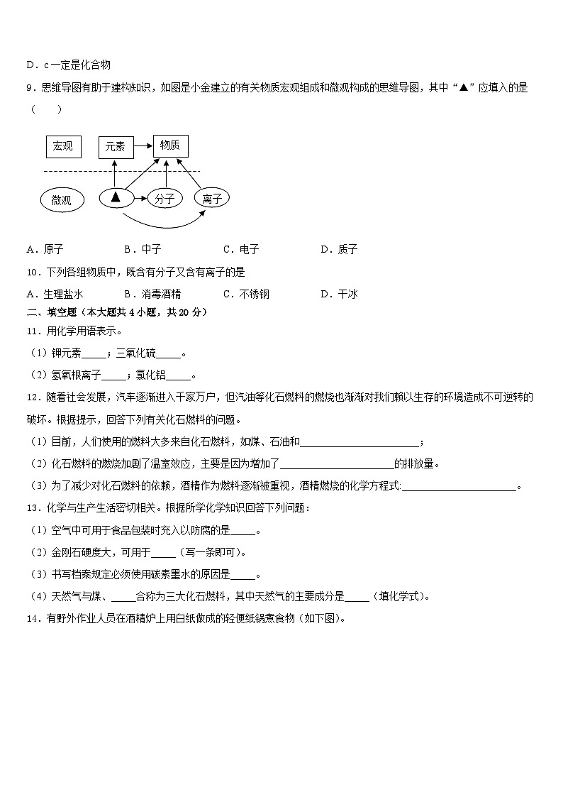 北京市景山学校2023-2024学年化学九上期末检测试题含答案第3页