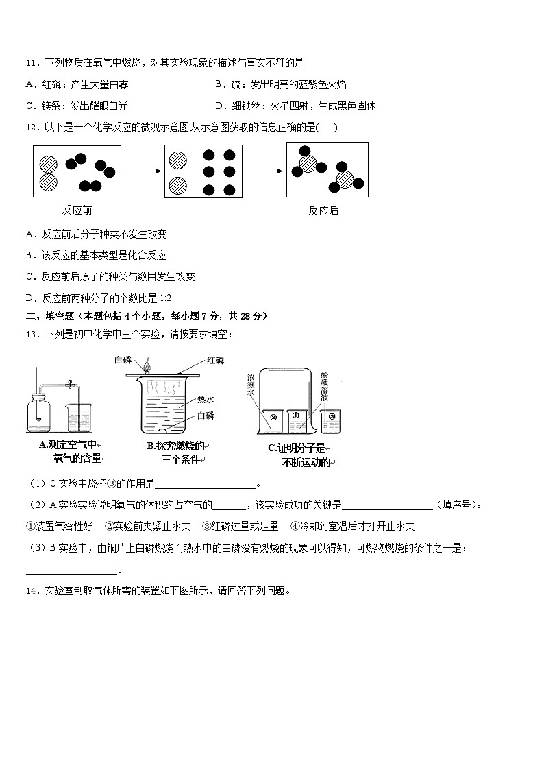 2023-2024学年河北省承德市承德县化学九上期末学业水平测试试题含答案第3页