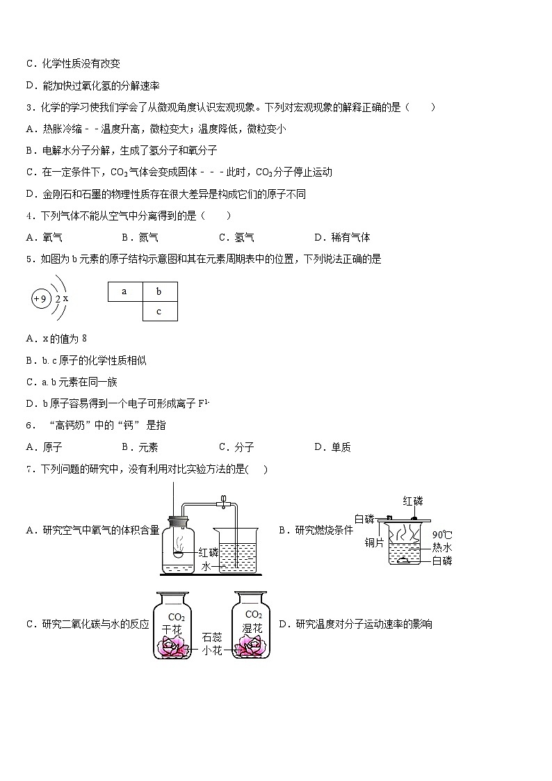 2023-2024学年河南省商丘市虞城县求实学校九上化学期末学业水平测试模拟试题含答案第2页