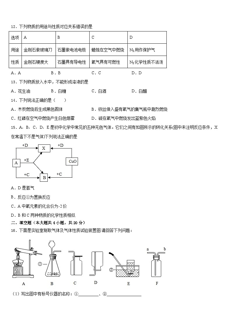 2023-2024学年浙江省绍兴市嵊州市化学九年级第一学期期末学业水平测试模拟试题含答案03