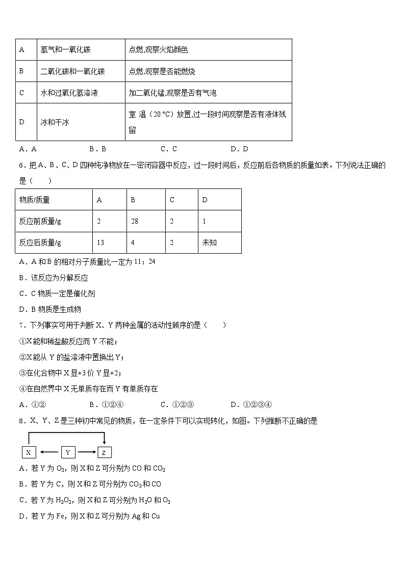 南昌艾溪湖中学2023-2024学年化学九上期末综合测试模拟试题含答案第3页